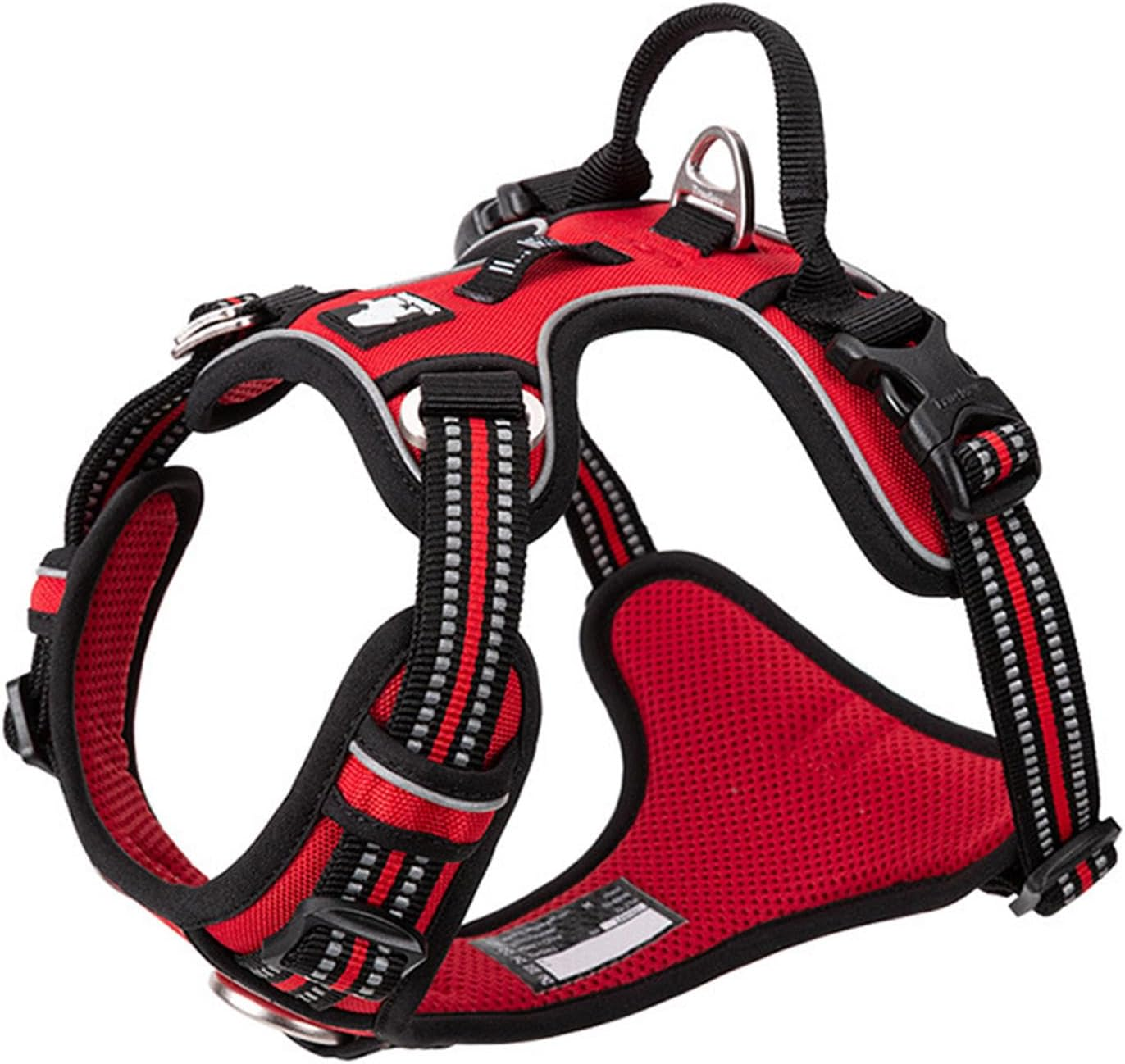 No Pull Dog Harness, No Choke Front Clip Reflective Dog Vest with Soft Padded Vertical Handle, 3 Leash Attachments for Small Medium Large Dogs,A-Xsmall