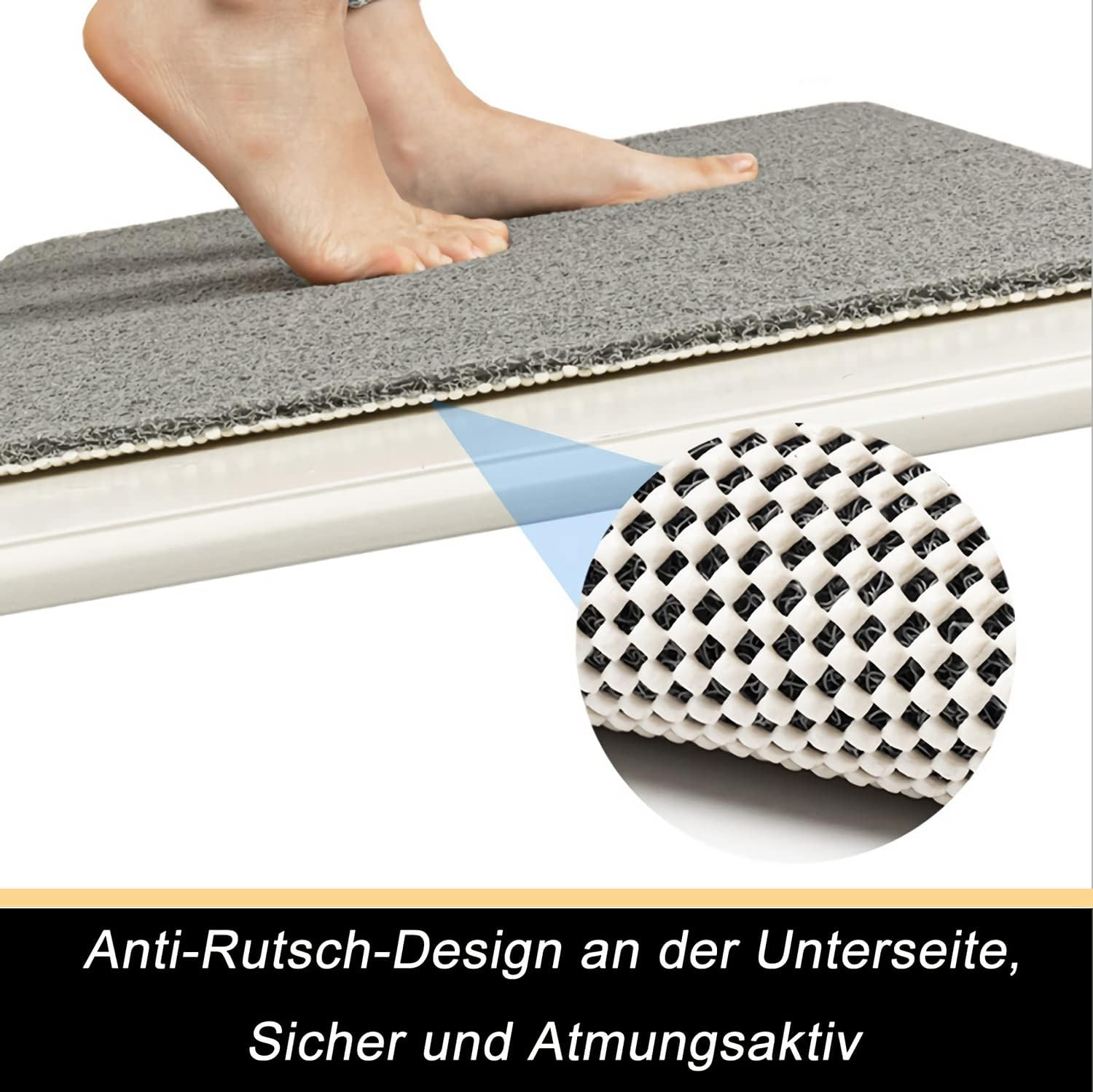 Non-Slip Shower Mat Bathtub Mat with Drain Soft on Feet PVC Loofah Shower for Bathroom Wet Area Quick Drying Comfort Shower Rugs (24&rdquo;&times;16&rdquo;) image number 5