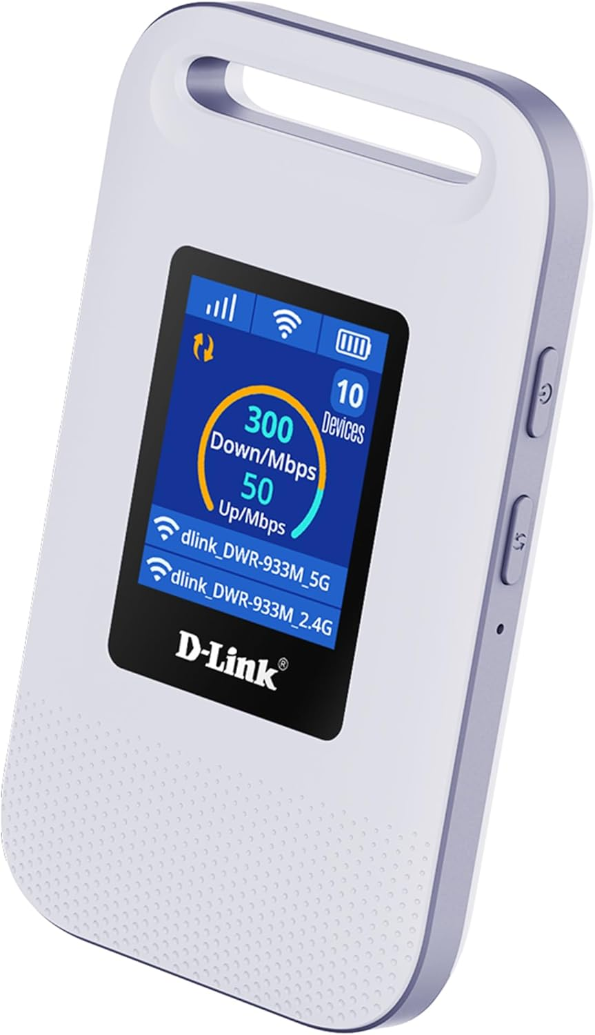 D-Link DWR-933M 4G+ LTE Wifi 6 Mobile Hotpsot with 3000Mah Battery: Travel Router,Unlocked,Share Internet up to 64 Devices,Cat6 LTE-A 300Mbps,Portable Modem,All-Day Connectivity, Compact & Easy Setup image number 4