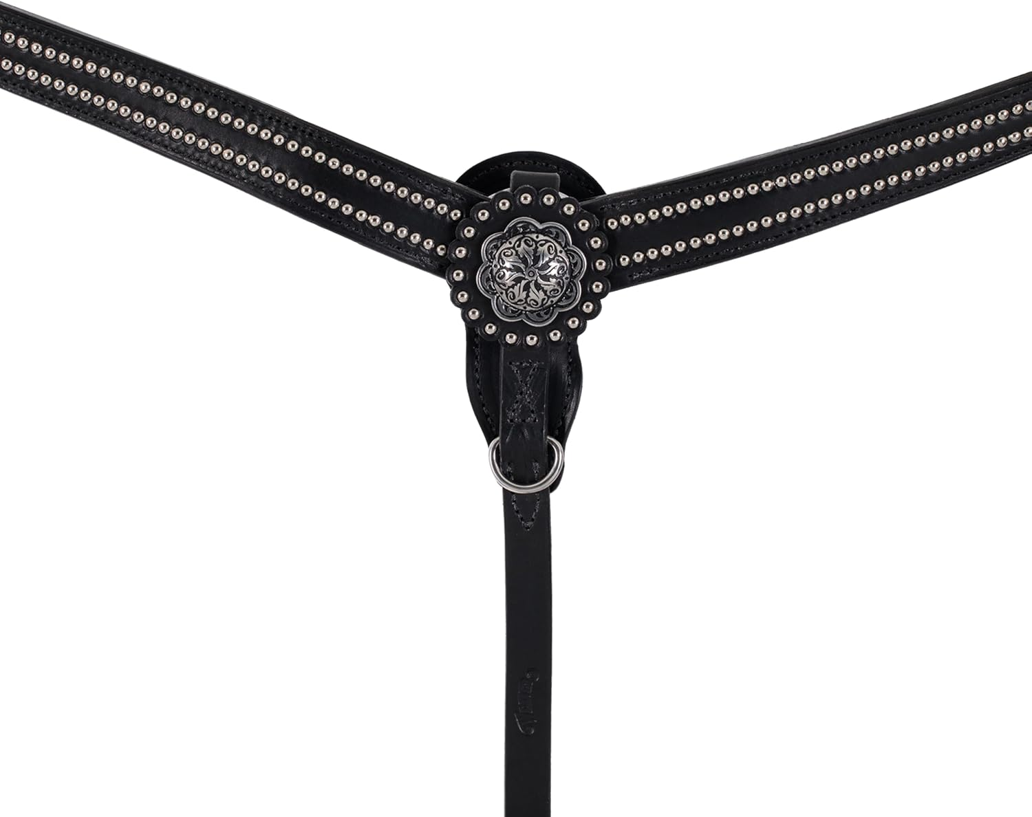 Weaver Leather Back in Black Tapered Ring-In-Center Breast Collar, Black image number 1