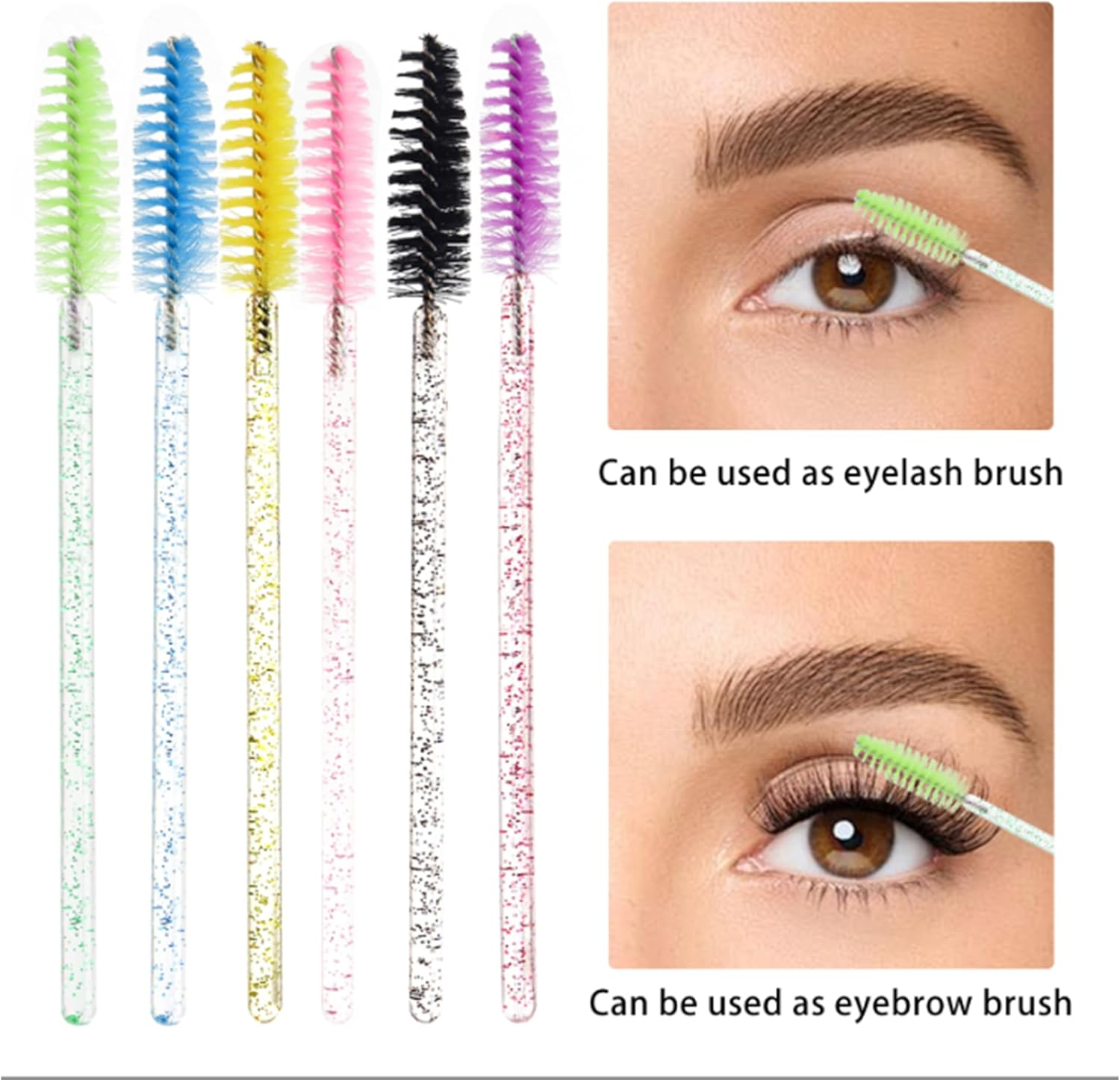 300 Disposable Crystal Spoolies for Eyelash Extensions, Brows & Makeup &ndash; Lash Brushes for Salon & Professional Use