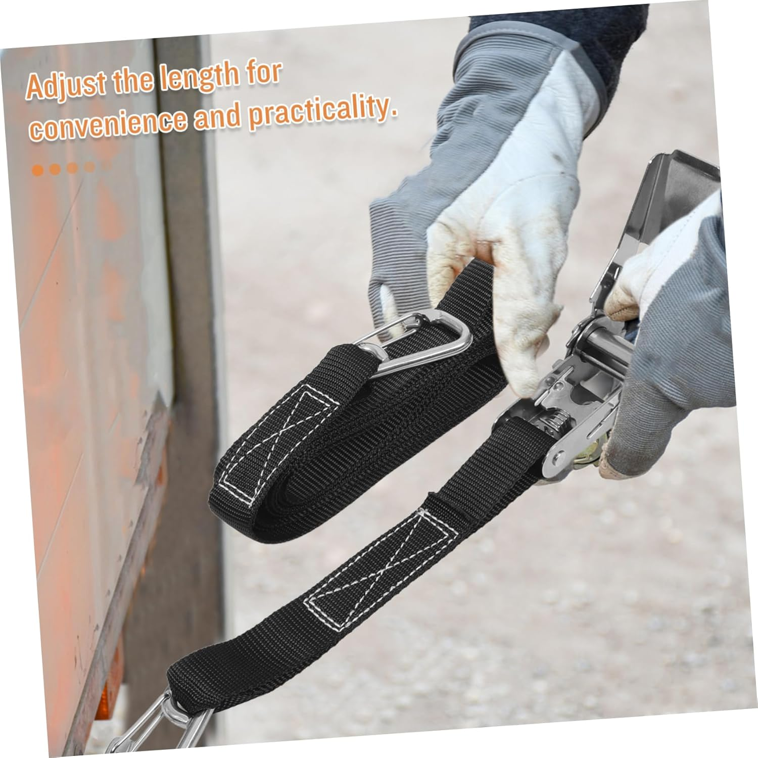 AUTSUPPL Adjustable Luggage Straps Luggage Connector Straps Outdoor Suitcase Belts Travel Supplies Stainless Steel Ratchet Rope Tightener image number 6