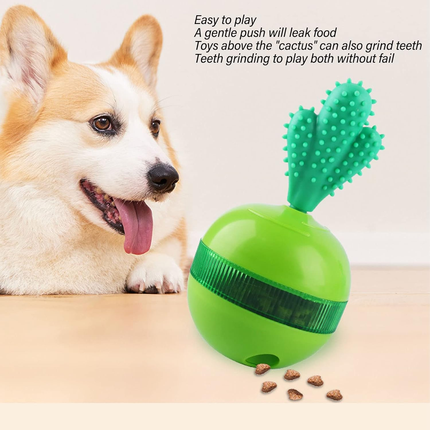 JOROBURO Dog Slow Feeder Toy, Relieve Anxiety Teeth Grinding Interactive Treat Dispensing Puzzle Toys, Aggressive Chew Durable Safe Molars Training Toy for Pets Cats or Dogs(Green) image number 2