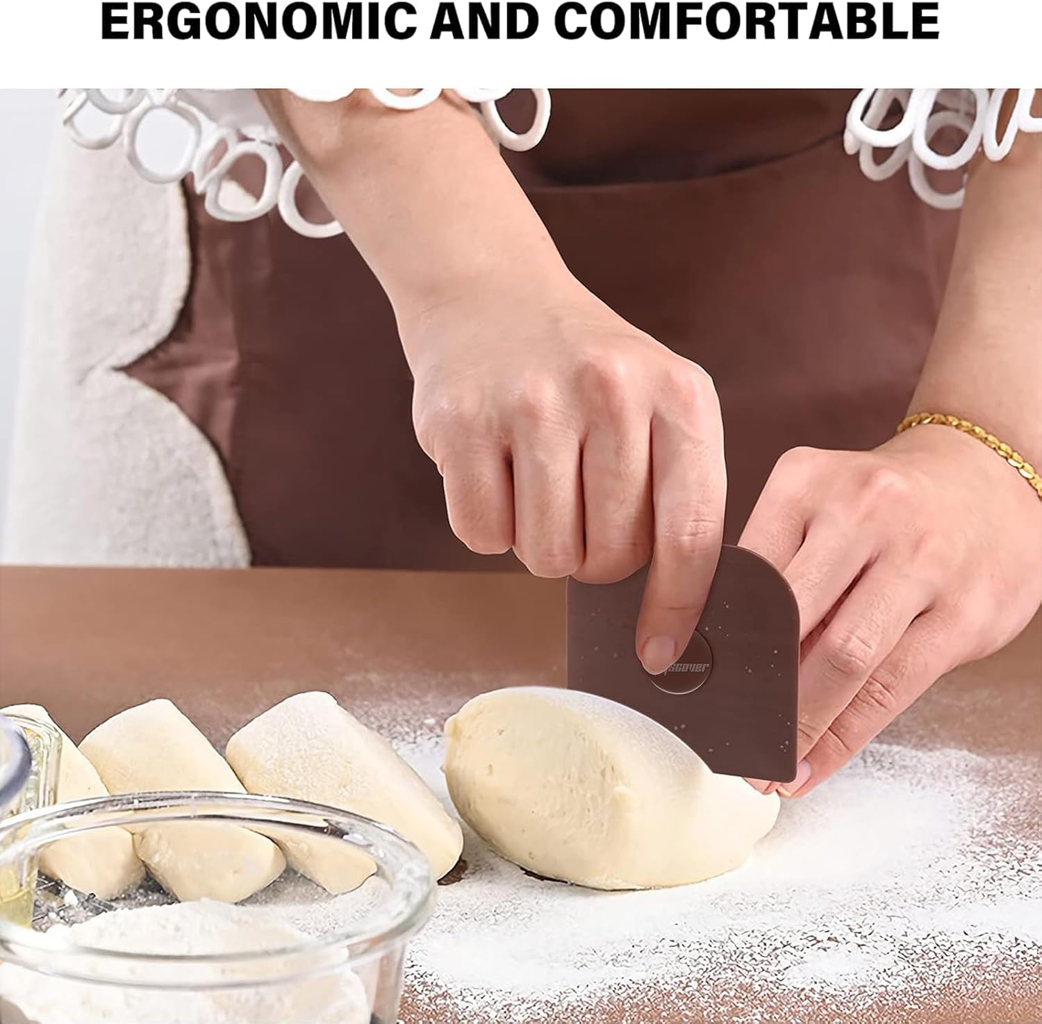 Pan and Pot Scraper, 5 Pcs Plastic Non-Scratch Kitchen Tool for Cast Iron Cleaning, Sturdy image number 2