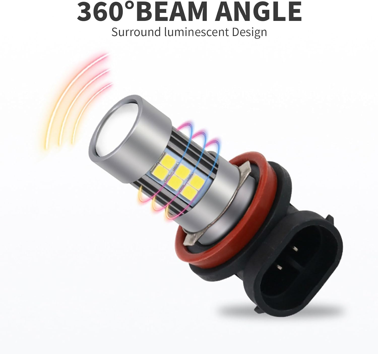 MAEZOE 2PCS H11/H8 White LED Fog Light Bulbs, Super Bright Plug-And-Play Car Lights for Night Driving & All Weather, Waterproof Headlight Upgrade for SUV, Sedan, 4WD image number 4