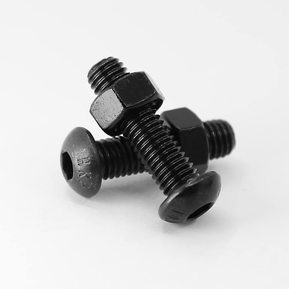 (40 Sets) M6 X 16Mm Screws and Nuts Set Button Head Socket Cap Bolts 10.9 Grade Alloy Steel Full Thread image number 2