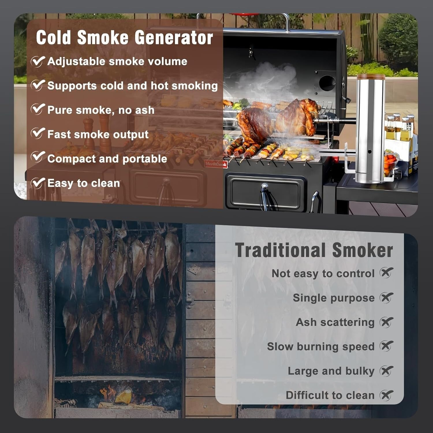 Cold Smoke Generator, Electric Smoke Generator for Smoker, Portable Smoking Tube for Pellet Grill with Air Pump, 1L Capacity, Fit for Any Grill or Smoker image number 4