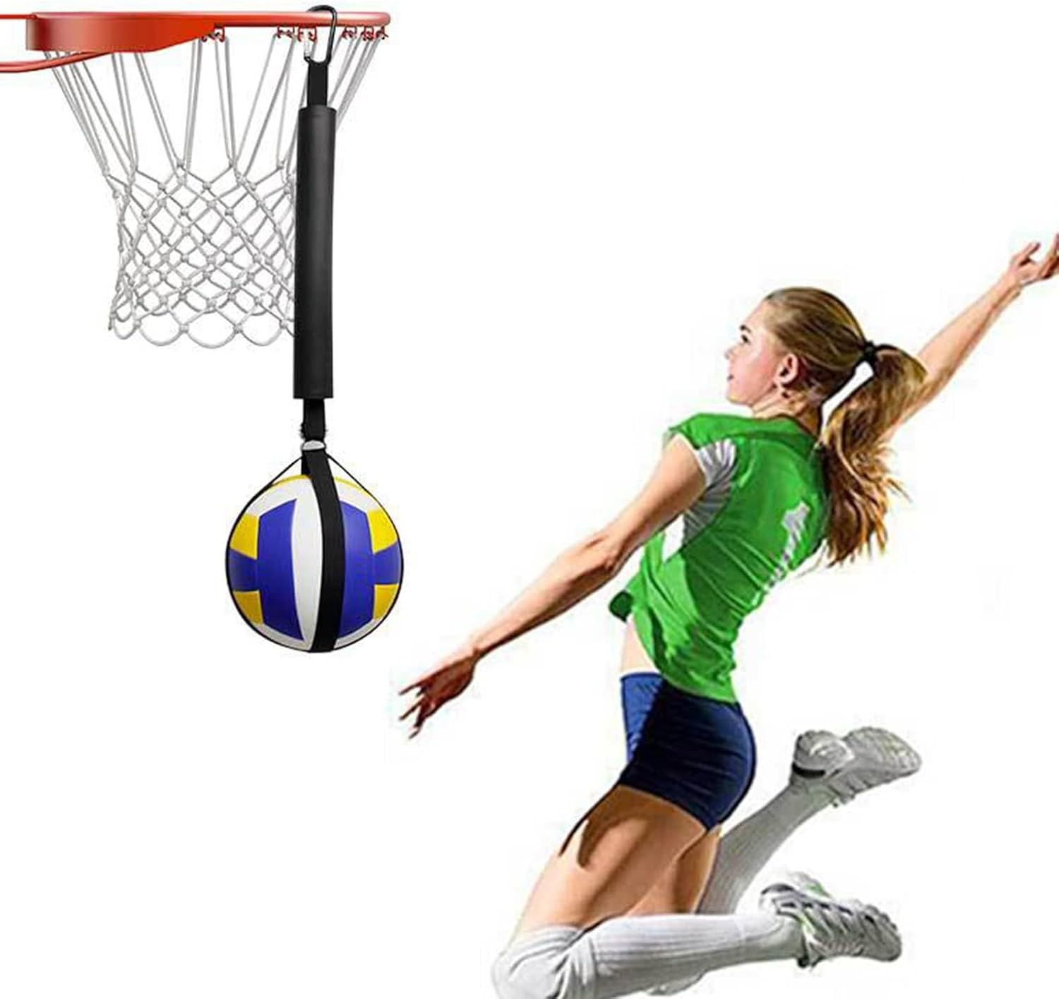 JDFHFGB Volleyball Spike Trainer, Adjustable Solo Training System for Serving, Spiking & Jumping Practice, Improves Arm Swing Mechanics & Power,Portable Volleyball Aid for Players & Coaches image number 5