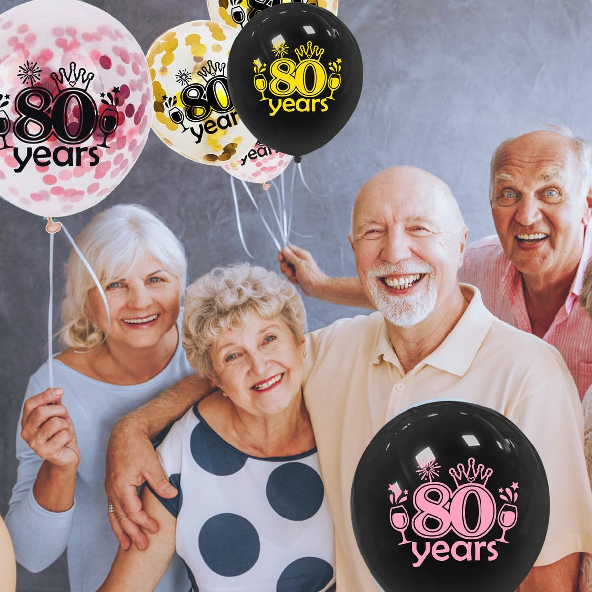 Buziba Happy 80Th Birthday Banner Black Gold Birthday Decorations Backdrop 80 Years Birthday Balloons Party Supplies Photography Background for Men Women (80Th) image number 4