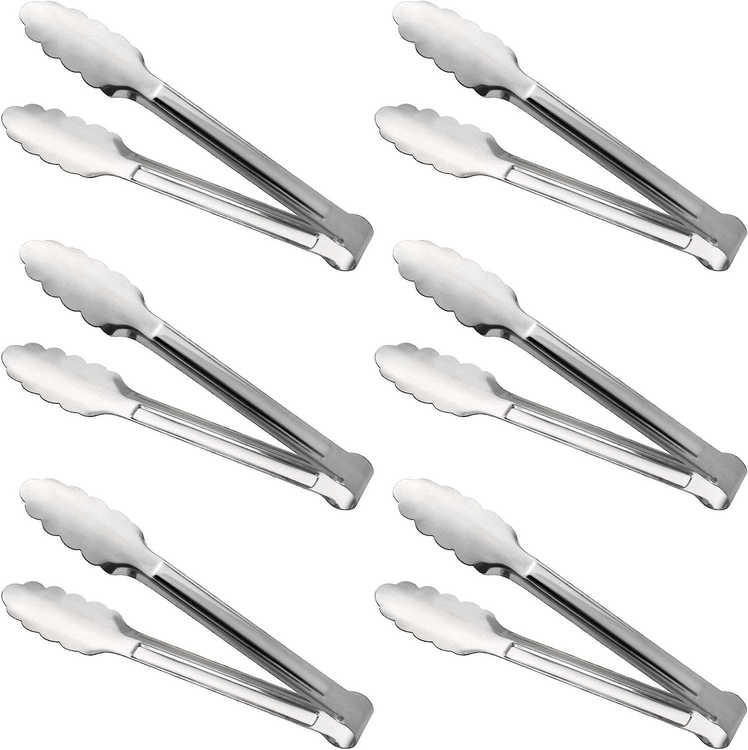 Stainless Steel Food Tongs - Serving Tong Set of 6 (12 Inch) image number 1