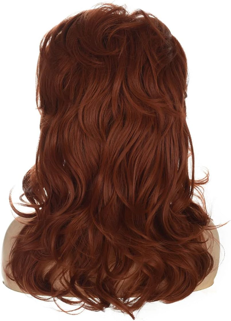 80S Housewife Wig FVCENT Large Bouffant Hair Long Wavy Classic Beehive Wigs with Bangs Married Costumes for Women image number 4