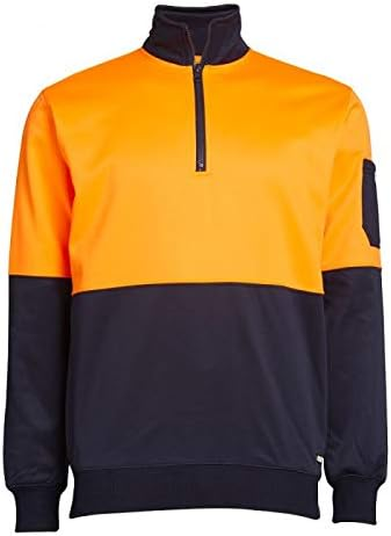 Munka Men'S Hi Vis 1/4 Zip Fleece Sweat Sweater