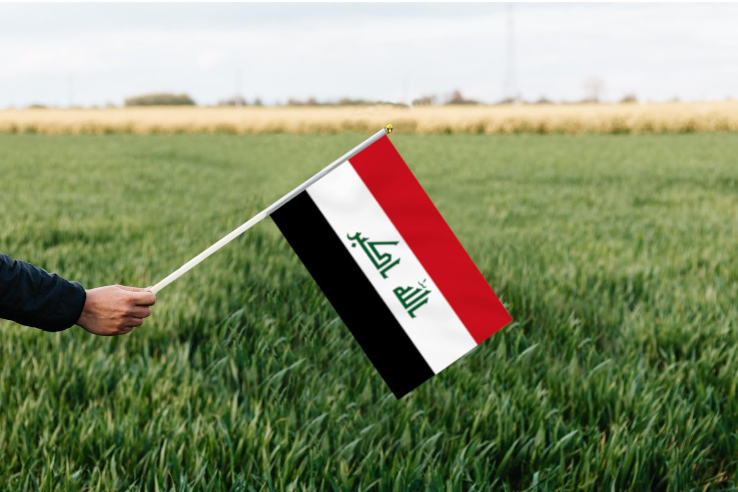 10 PCS Handheld Iraq Flag,8.5&times;5.5 Inch Hand Held Mini Iraqi Flags Banner for Indoor Outdoor Parade Waving the Tlag and Shouting image number 3