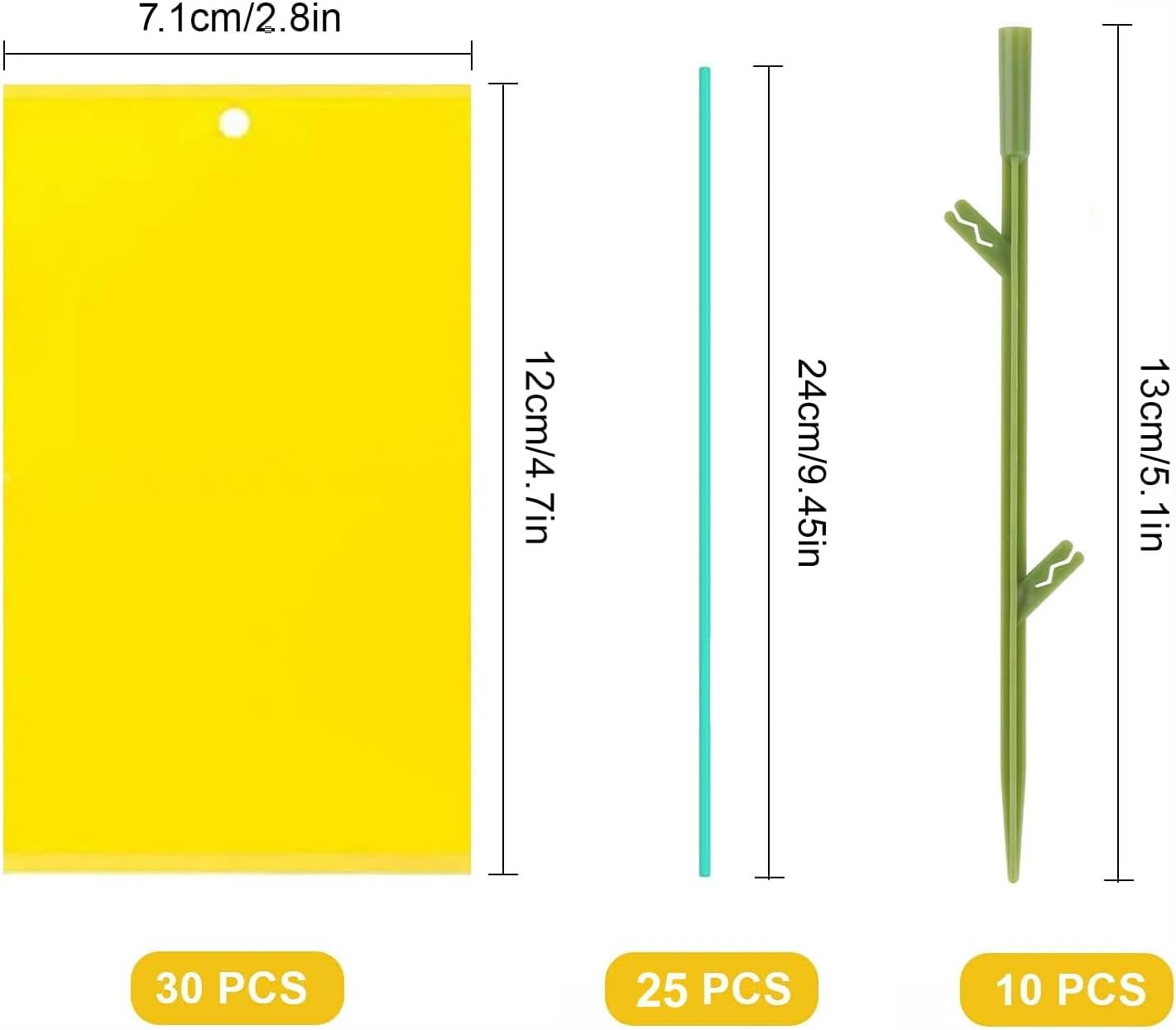 Sticky Traps 40Pcs Fruit Fly Sticky Traps and Fungus Gnat Traps for Plants, Flying Insect Trap Sticky Sticks, Yellow Sticky Insect Traps Disposable Glue Traps for White Flies, Mosquitos, Fungus Gnats