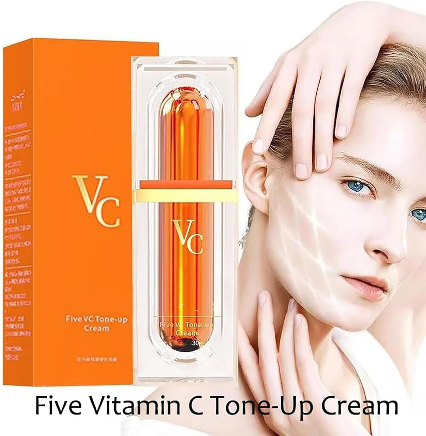Swarous Makeup Cream, Swarous Vitamin C Makeup Tone up Cream, Five Vitamin C, Moisturizing Lady Plain Face Non Greasy for All Skin Types (2Pcs) - 1Pcs image number 5