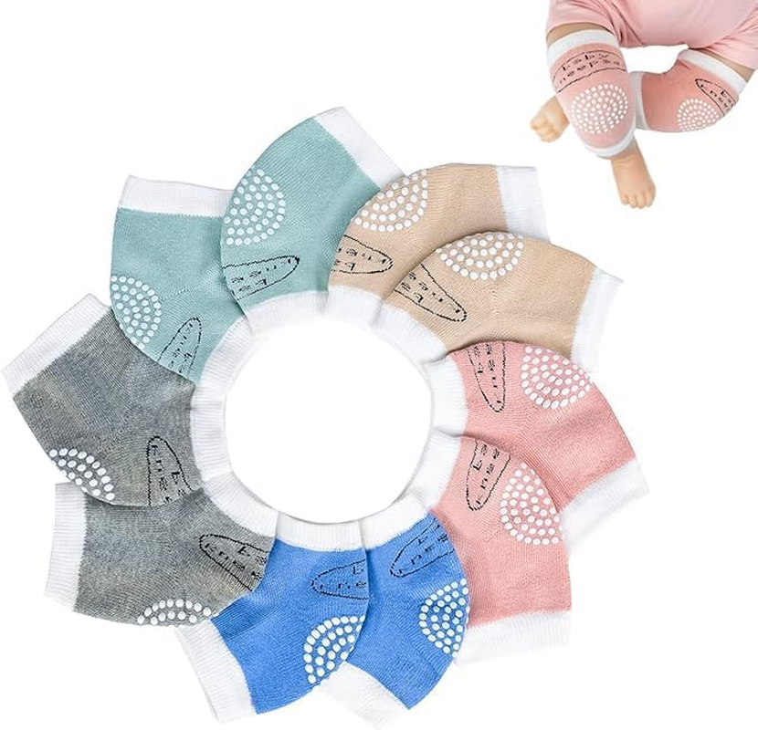 Baby Crawling Anti-Slip Knee Pads,Unisex Baby Toddlers Kneepads 5 Pairs image number 1