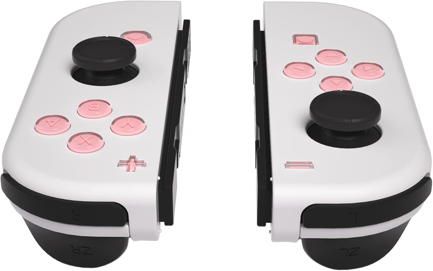 Extremerate Replacement Controller ABXY Direction Home Capture + - Jelly Buttons, Two-Tone Pale Red & Clear W/Symbols Action Face Keys for Nintendo Switch & Switch OLED Joy-Con - Joycon NOT Included - Blue Red image number 7