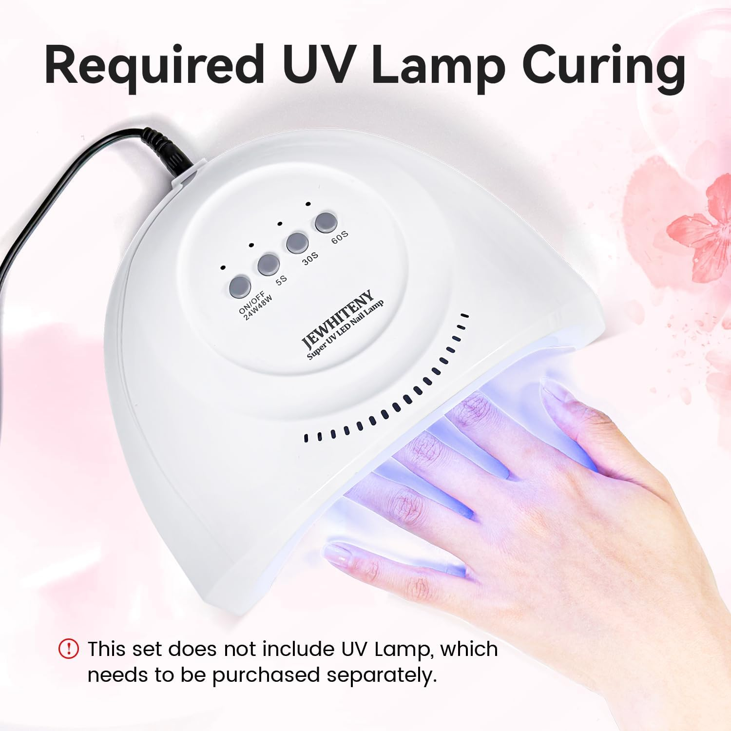 JEWHITENY Clear White Pink Poly Extension Gel Nail Set with Base and Finish for Finger Art and French Manicure Diy at Home, Needs Uv Lamp Healing image number 3