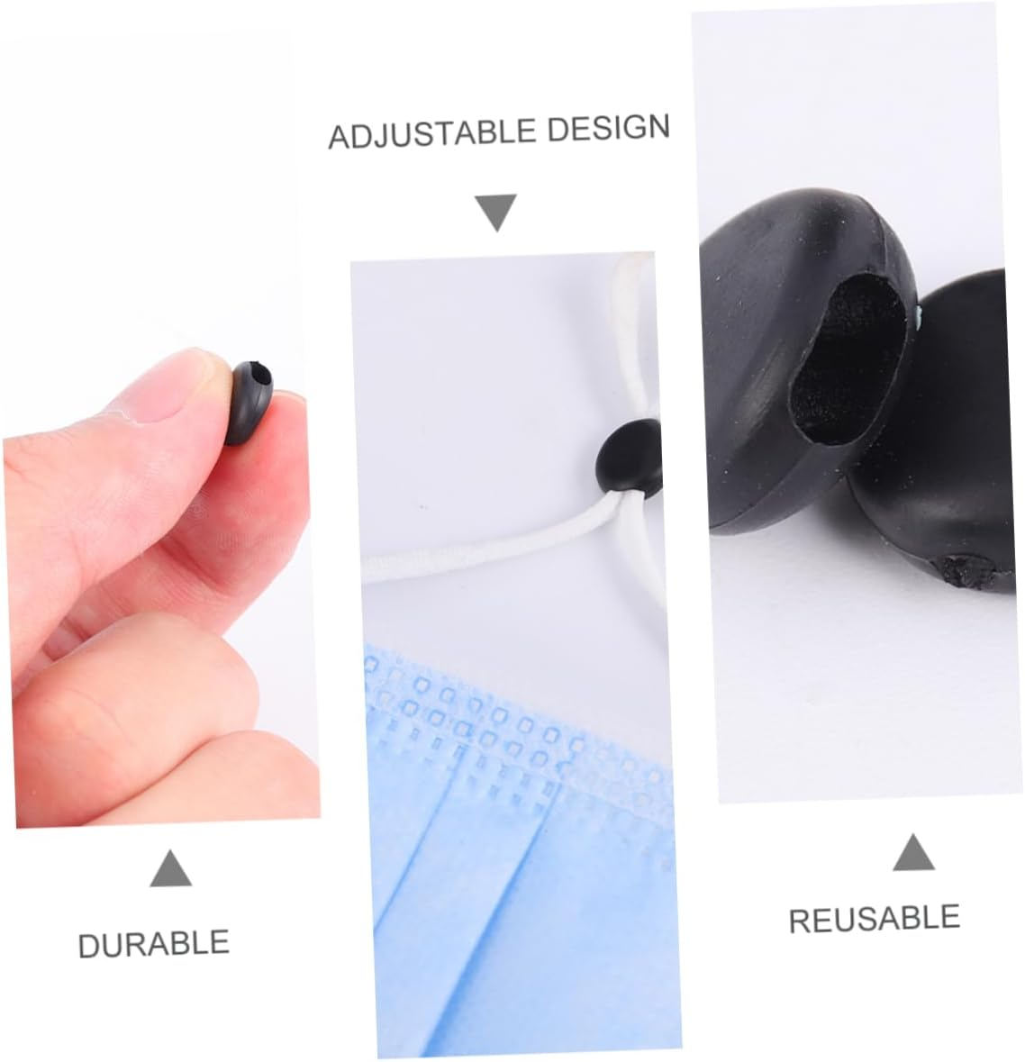 HEATSHAKING 500Pcs Mask Adjustment Buckle Strap String Tightener for Masks Lanyards