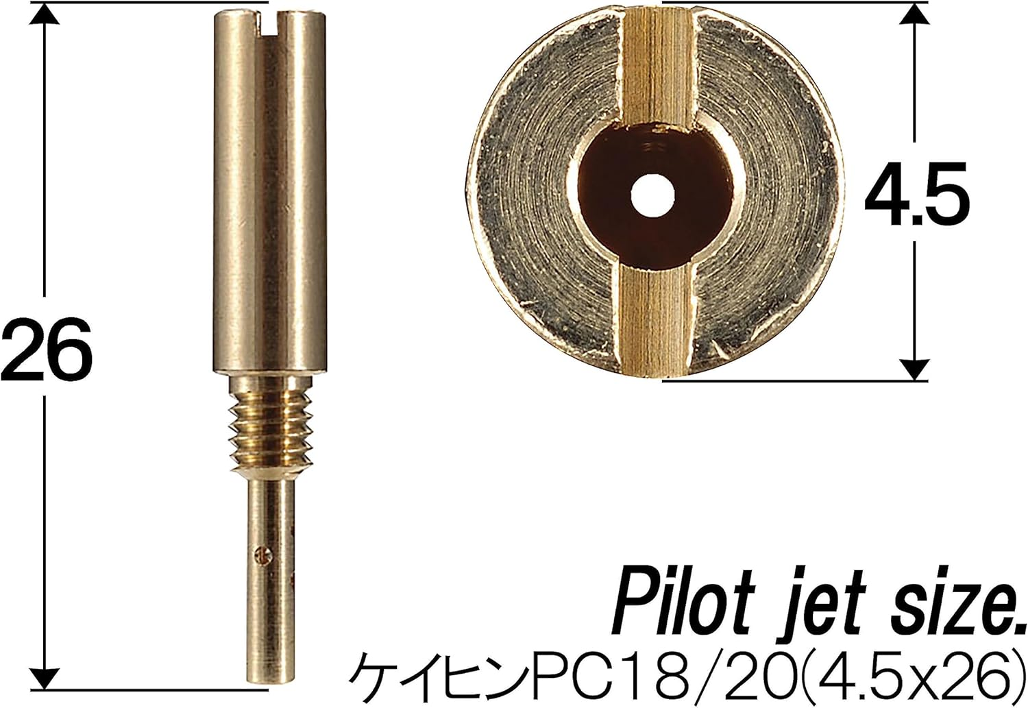 Shift up 810002-PC-10 Motorcycle Equipment Carburetor Pilot Jet Set KEIHIN PC18 PC20 4.5X26 image number 4