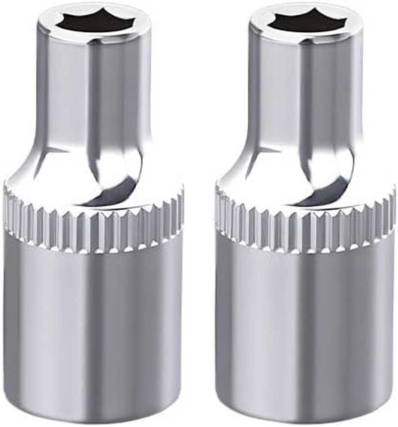 2Pcs 1/4-Inch Drive 13Mm Shallow Socket Set, 6-Point Cr-V Chrome Sockets, Metric Shallow Profile for Automotive Maintenance, Tight Spaces, Home DIY Tools image number 3