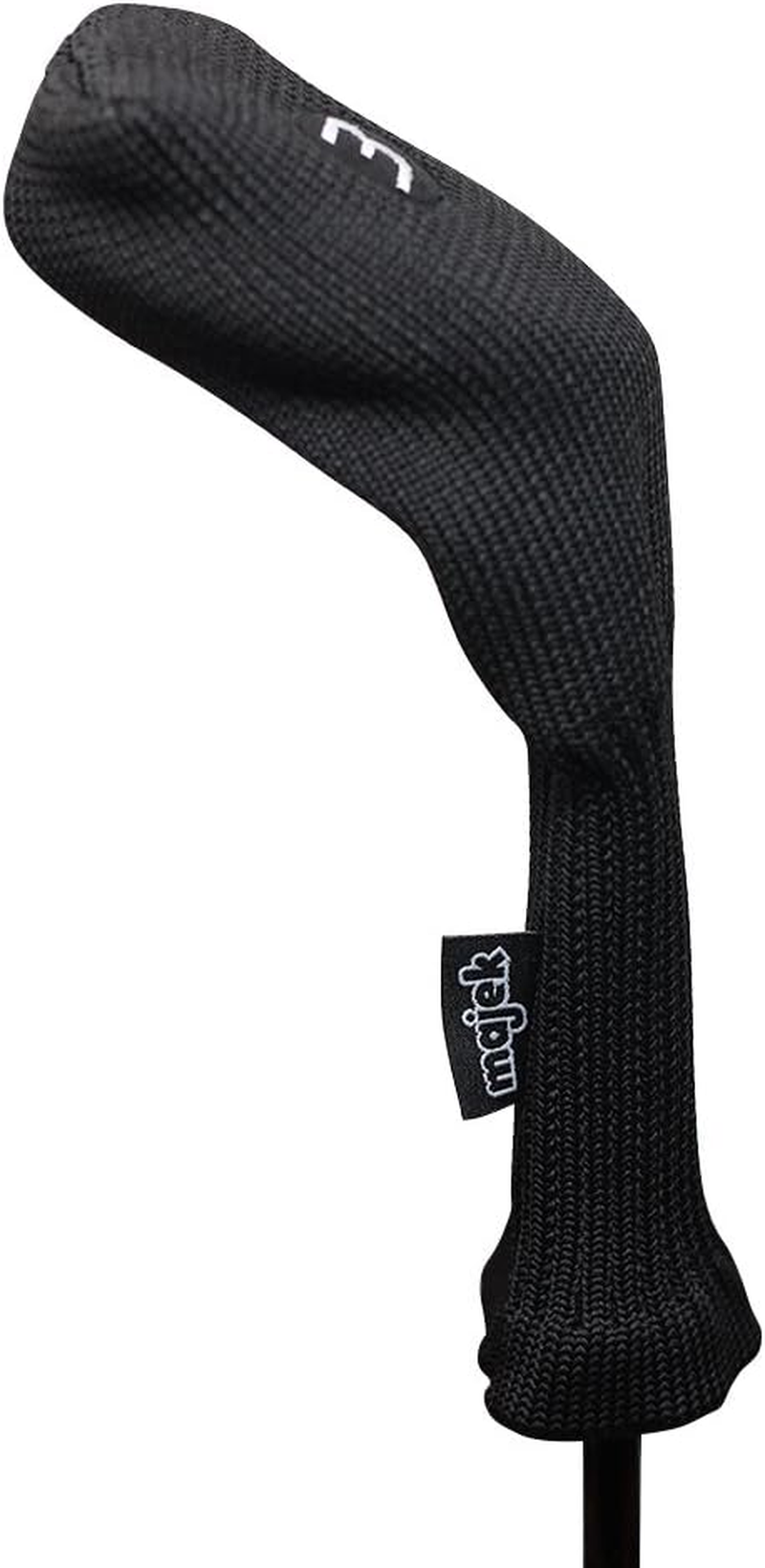 Majek All Hybrid Head Cover Golf Club Black Sleek Tight Fit Headcover Set 3-PW Acrylic Head Covers 3 4 5 6 7 8 9 PW Easy to See Large White Embroidered Numbers image number 1