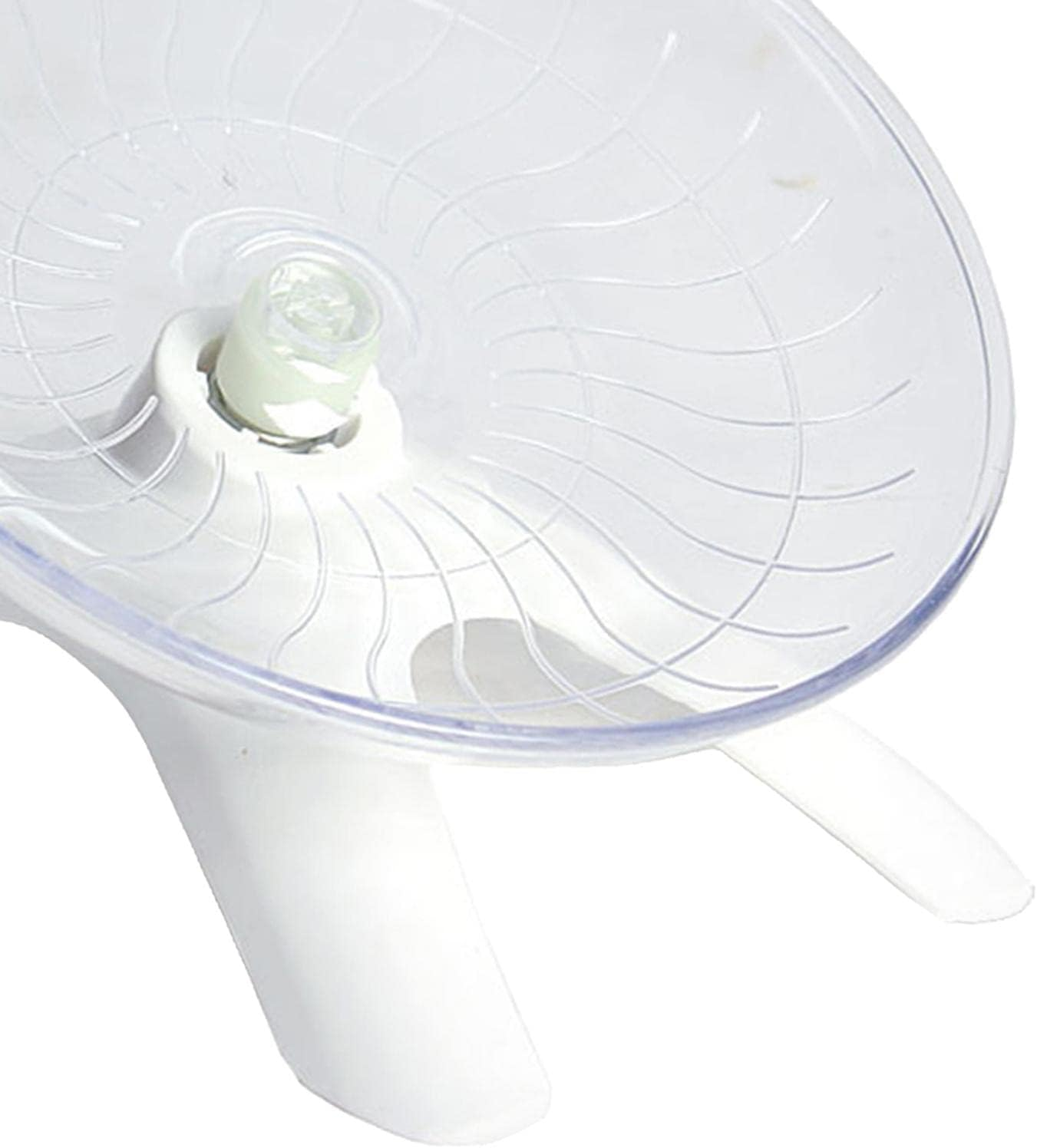 Dolity 7 Inch round Mute Hamster Running Spinner Disc Exercise Wheel Mouse Rat Small Pet Toy Pets Supplies Training - White