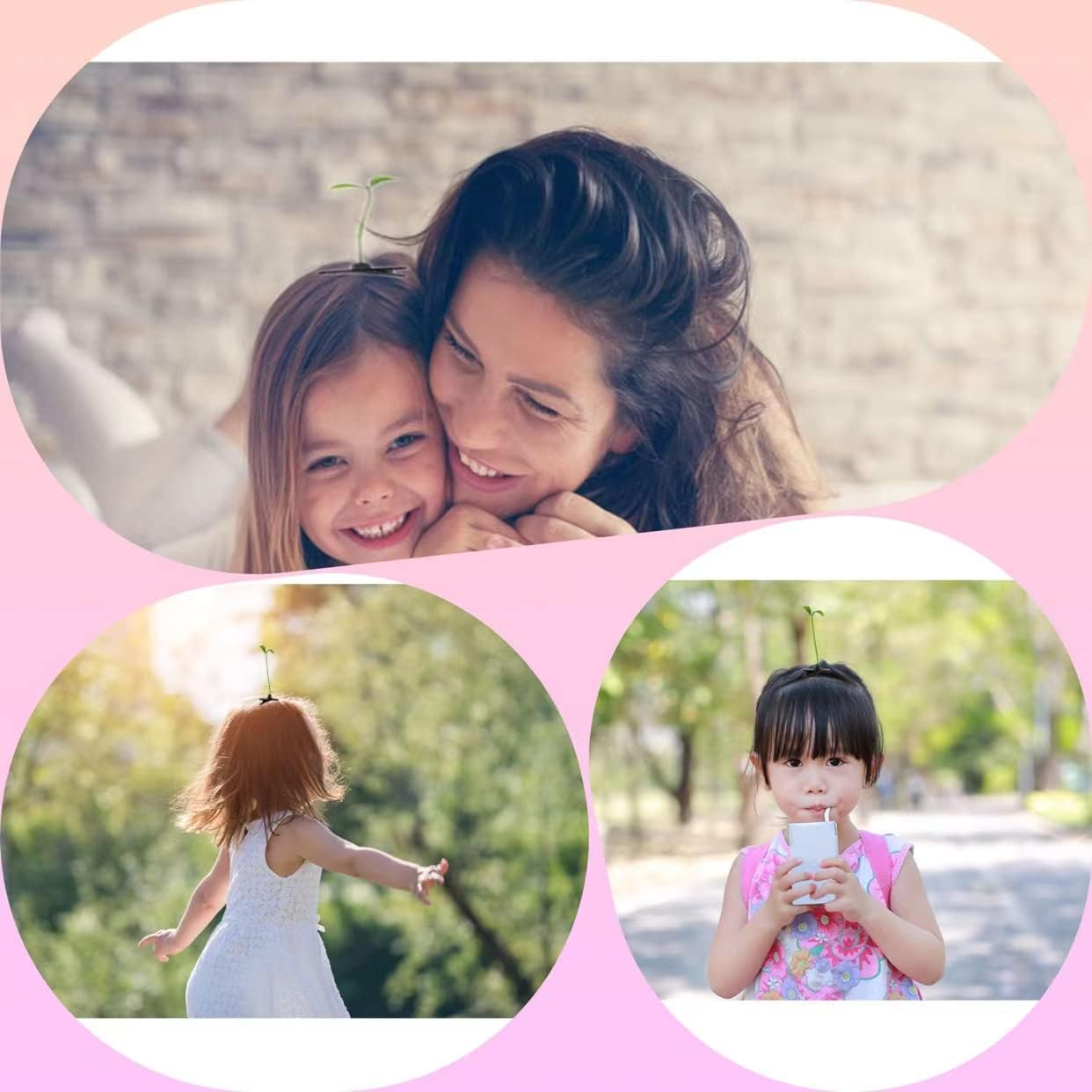 100 Pcs Bean Sprout Hair Clip, Plant Hair Clip Sprout Clips Funny Little Grass image number 5