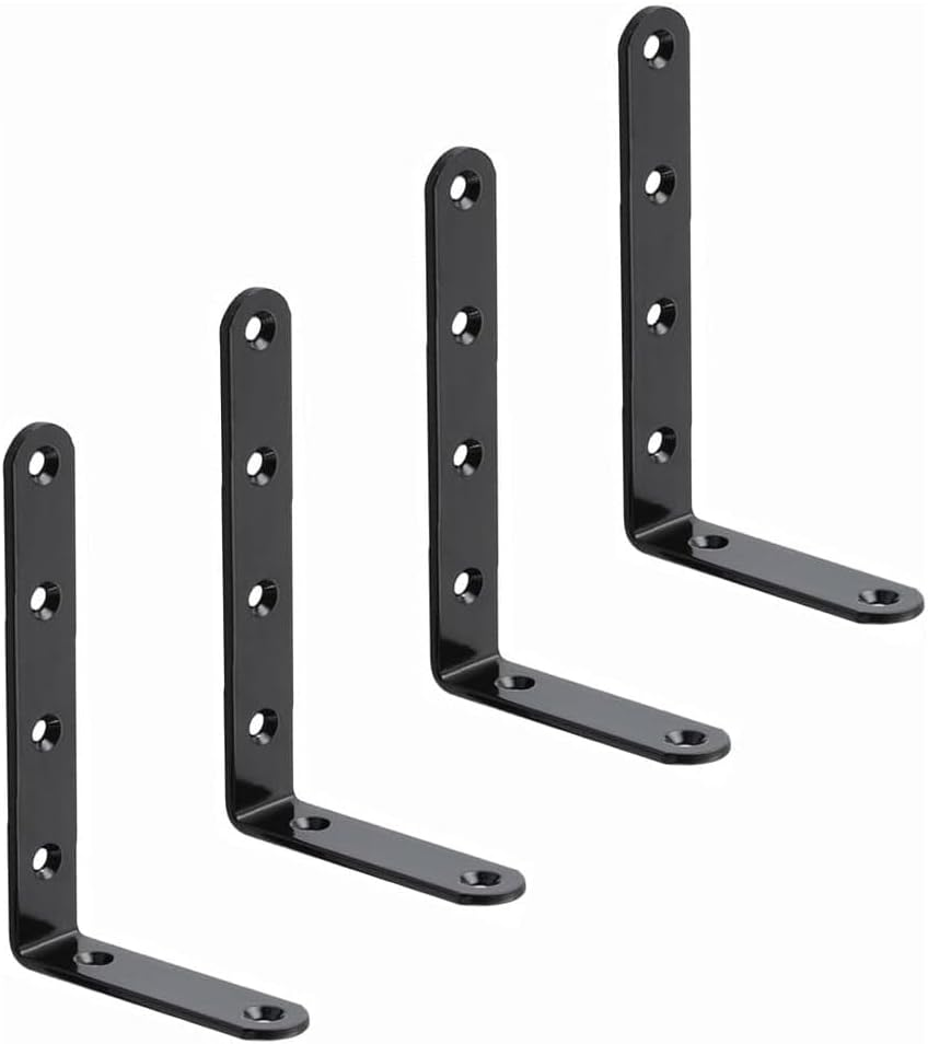 4PCS Furniture Anchors anti Tip Furniture Anchors for Baby Pet Proofing,Furniture Wall Anchor Furniture Dresser Bookshelf Falling Prevention Device for Children (Black-5" X 3") image number 4