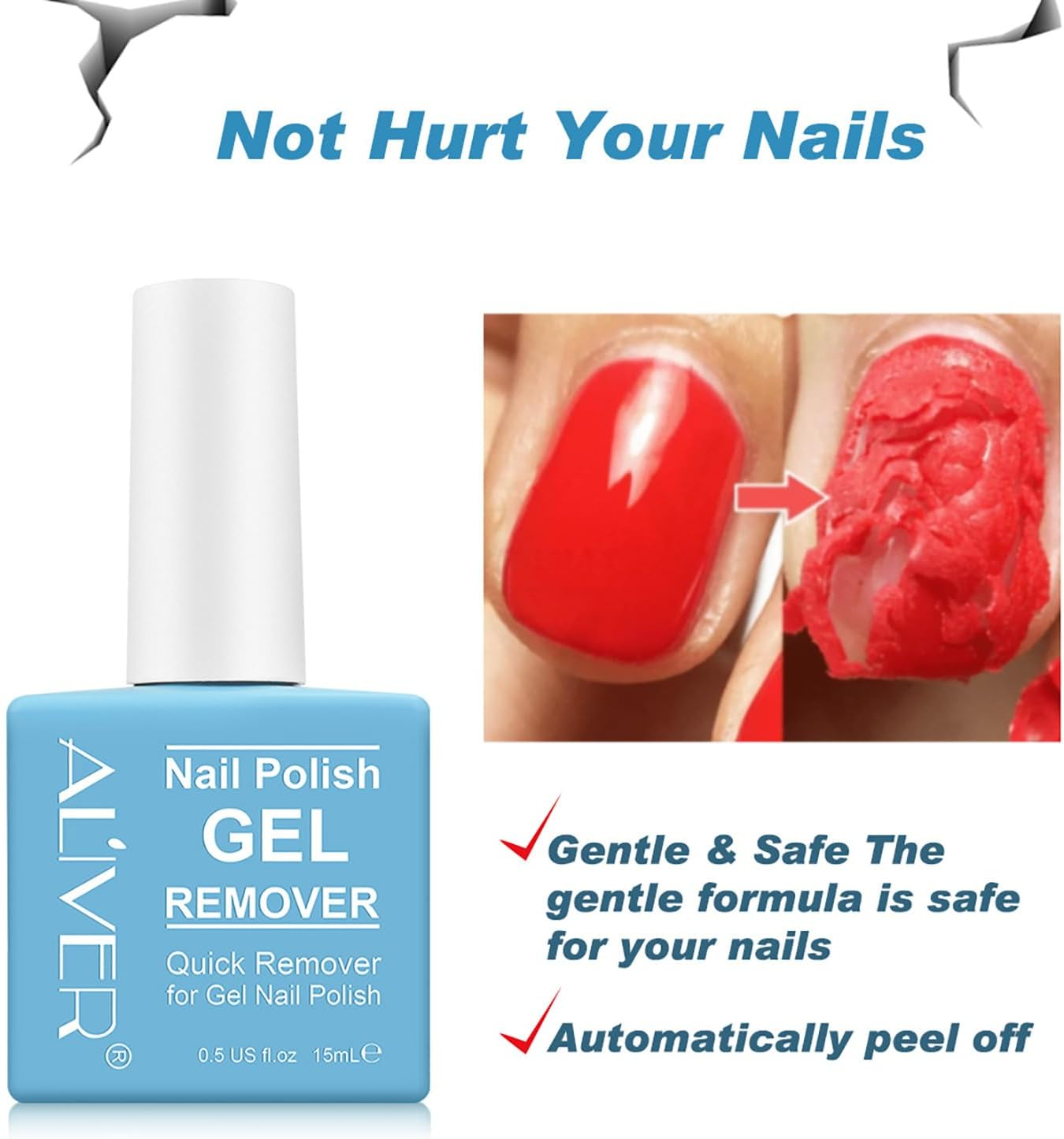 Gel Nail Polish Remover, Gel Polish Remover for Nails - Quickly & Easily Remove Nail Polish within 3-5 Minutes, No Need Tin Foil & Don'T Hurt Nails, Professional Non-Irritating Gel Nail Polish Remover (Blue) image number 5