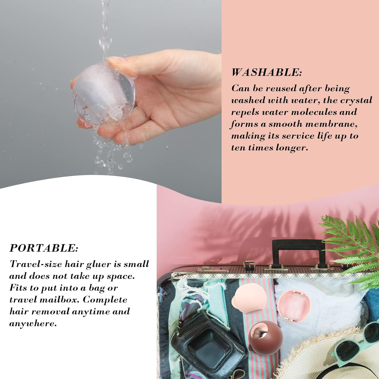 2Pcs Washable Reusable Lint Roller Ball for Pet Hair, Travel Size Gel Lint Roller for Hair Remover, Clothes, Furniture, Carpet, Sticky Cleaner image number 6