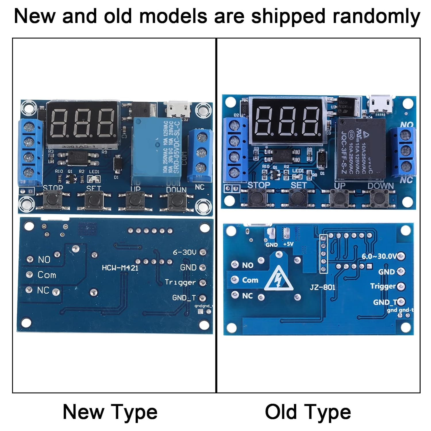 6V~30V Delay On/Off Cycle Timer Relay Switch Module with Digit LED Display, High Voltage Level, Industrial Level Circuit Board, DC 30V 5A Load Capacity, 1 X Timer Switch image number 2
