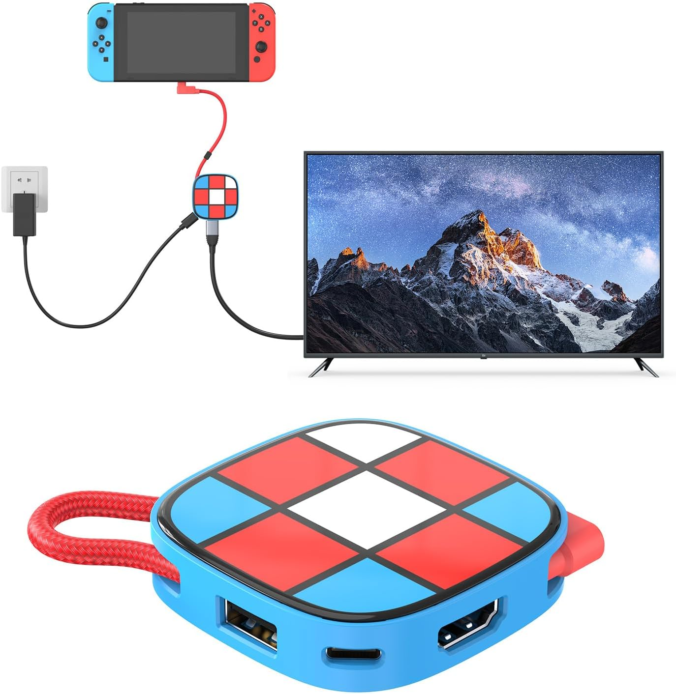 Azhizco Switch Dock for Nintendo Switch Dock, 3 in 1 for Nintendo Switch Docking Station with 4K HDMI USB 3.0 PD100W, Switch Travel Dock USB C to HDMI Adapter for Nintendo Switch/Oled, for Steam Deck image number 1