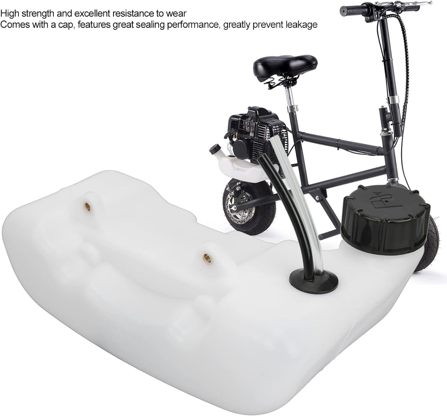 Quad Fuel Tank, Assembly ABS Plastic Mini Scooter Gas Tank Leakage Proof Wear with Cap for ATV 2 Stroke Engines image number 6