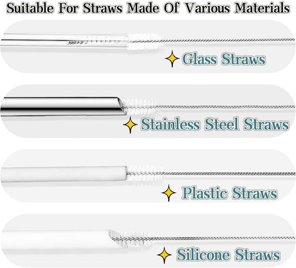12 Inch Extra Long Straw Cleaner Brush, 12 PCS 12Mm Diameter Extra Wide Straw Brush Set for Long Straws for 40/30/20 Ounce Mugs,Scholastic Cups,Drinking Straws,Jug Tubes or Hummingbird Feeders, Etc. image number 1