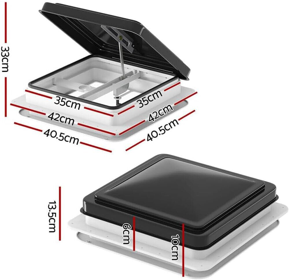 14"X14" RV Roof Vent Fan for RV Bathroom Camper Ceiling 12V RV Fan with 6 Blades image number 2