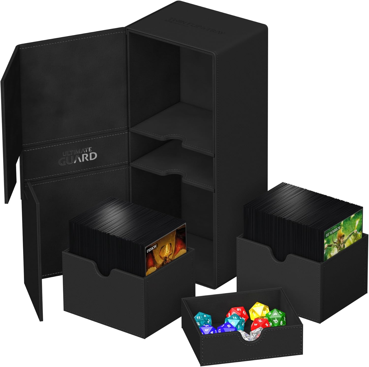 Ultimate Guard 266 plus Xenoskin Twin Flip N Tray Deck Case, Black image number 1