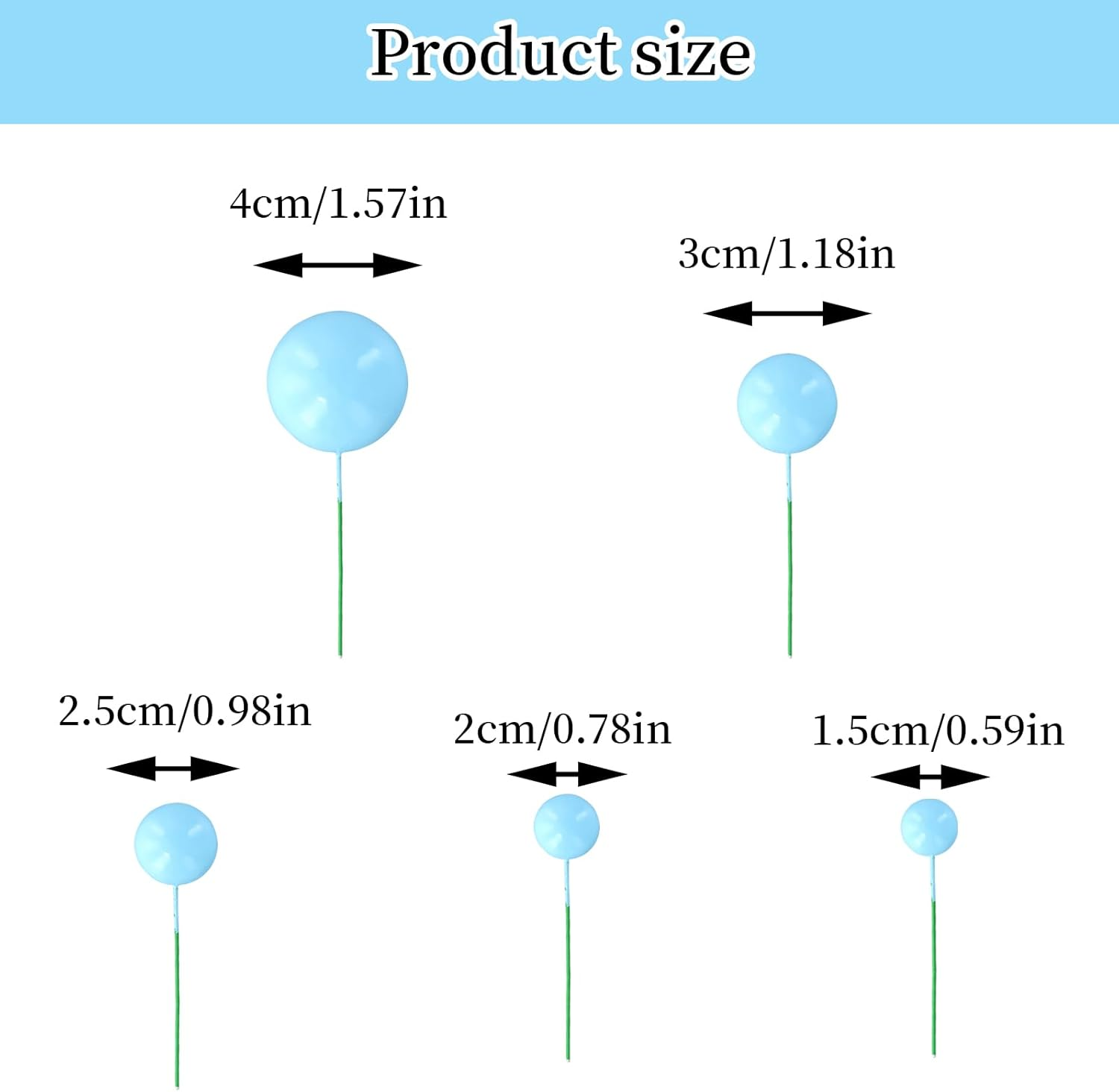 Ball Cake Toppers, 50Pcs Mini Balloons Cake Topper, Baking Cake Decorations DIY, round Cake Decorations, for Wedding, Party, Birthday, Cake Decorating (Gold, Pink, Blue)