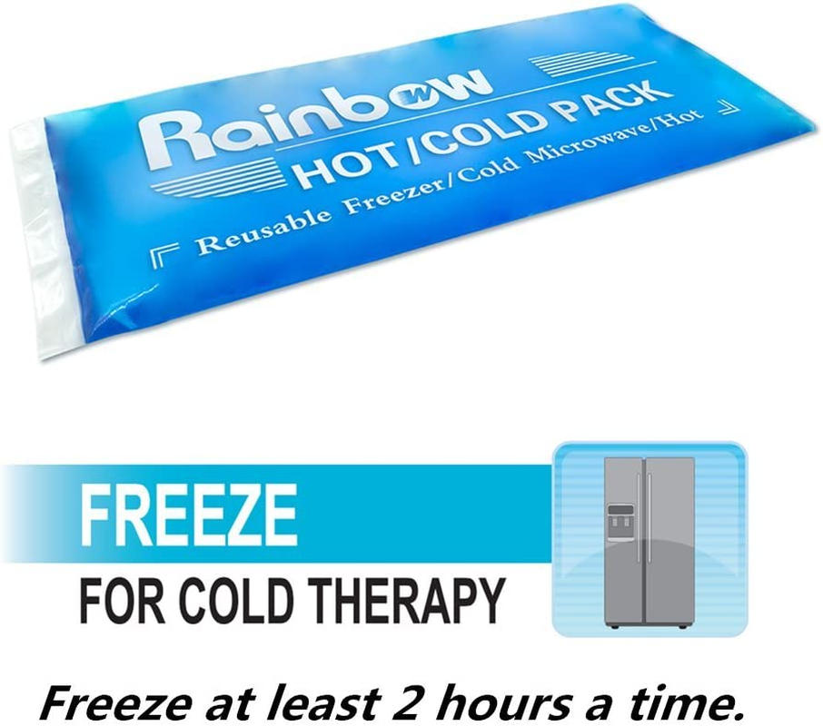 WORLD-BIO Flexible Ice Pack for Sports Injuries, Reusable Hot Cold Therapy Compression, Great for Migraine Headache, Stiff Neck, Arthritis Wrist, Knee Joint Strains, Ankle Sprains, 2 Packs - 4.3" X 9.8" image number 2