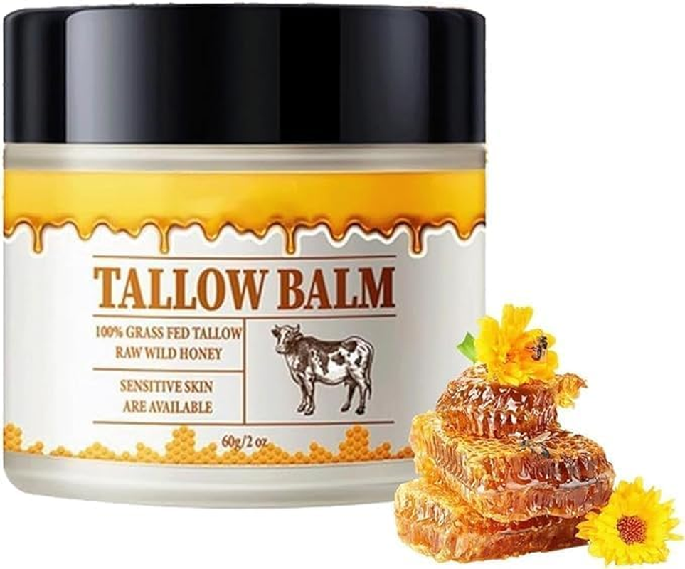 EASYNICE Hydrating Tallow Honey Balm Grass Fed Organic Face Cream ，Face Moisturizer，Tallow and Honey Balm All Purpose Skin Care，All Purpose Natural Skin Care 1Pc image number 1