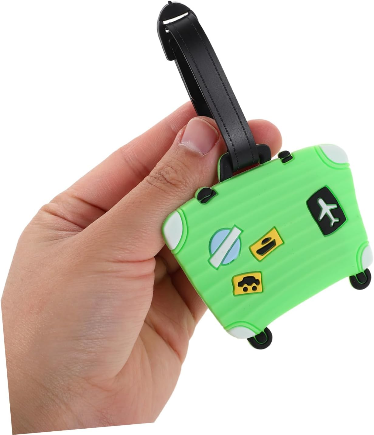 COSMEVIVI 4Pcs Silicone Cartoon Luggage Tag PVC Soft Travel Tags for Suitcase Cute Airplane Baggage Name Card Holder for Flights and Identification image number 5