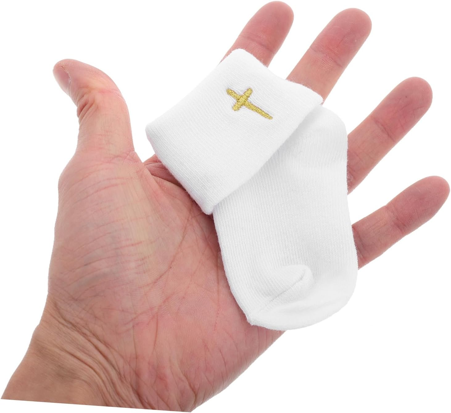 CONGARTENO 1Pair Baptism Socks Cotton Boy Girl Christening Booties for Year Old Soft Breathable Stylish Turn Design for Newborns for First Communion and Special Occasions image number 4