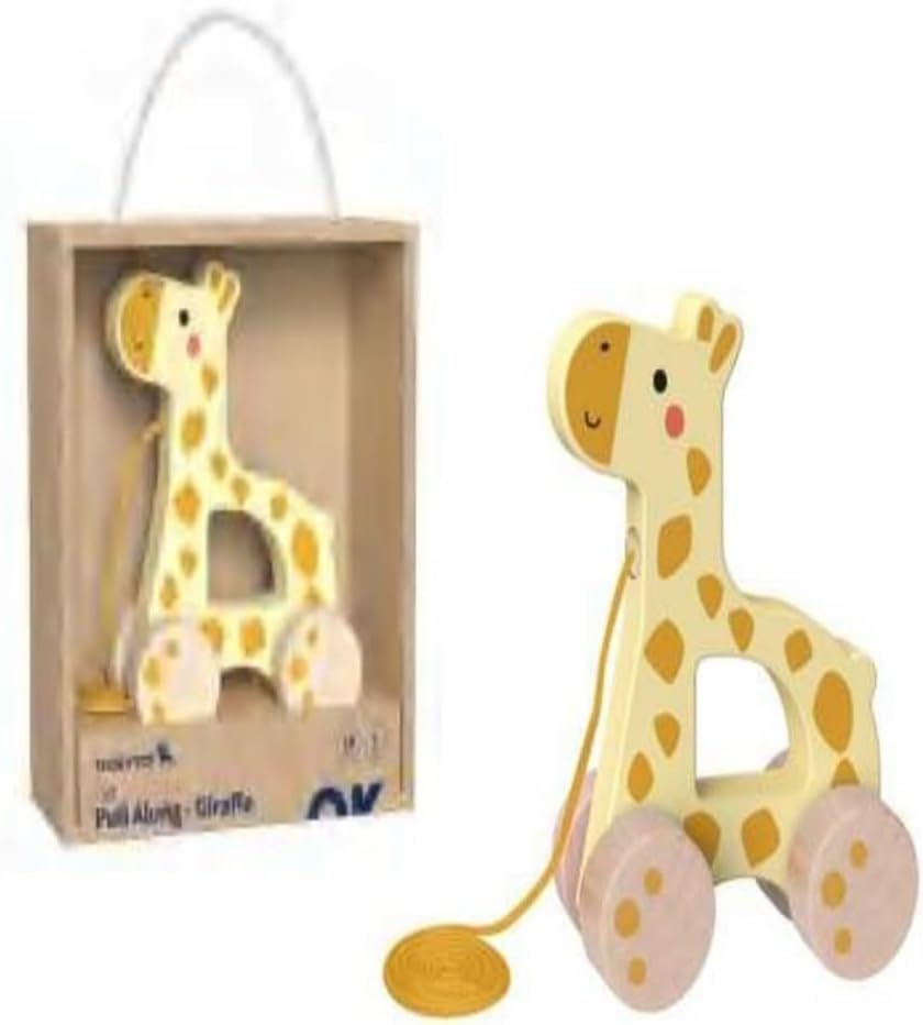 Tooky Toy My Forest Friends Pull along - Giraffe - Woodland-Themed Wooden Pull Toy image number 2