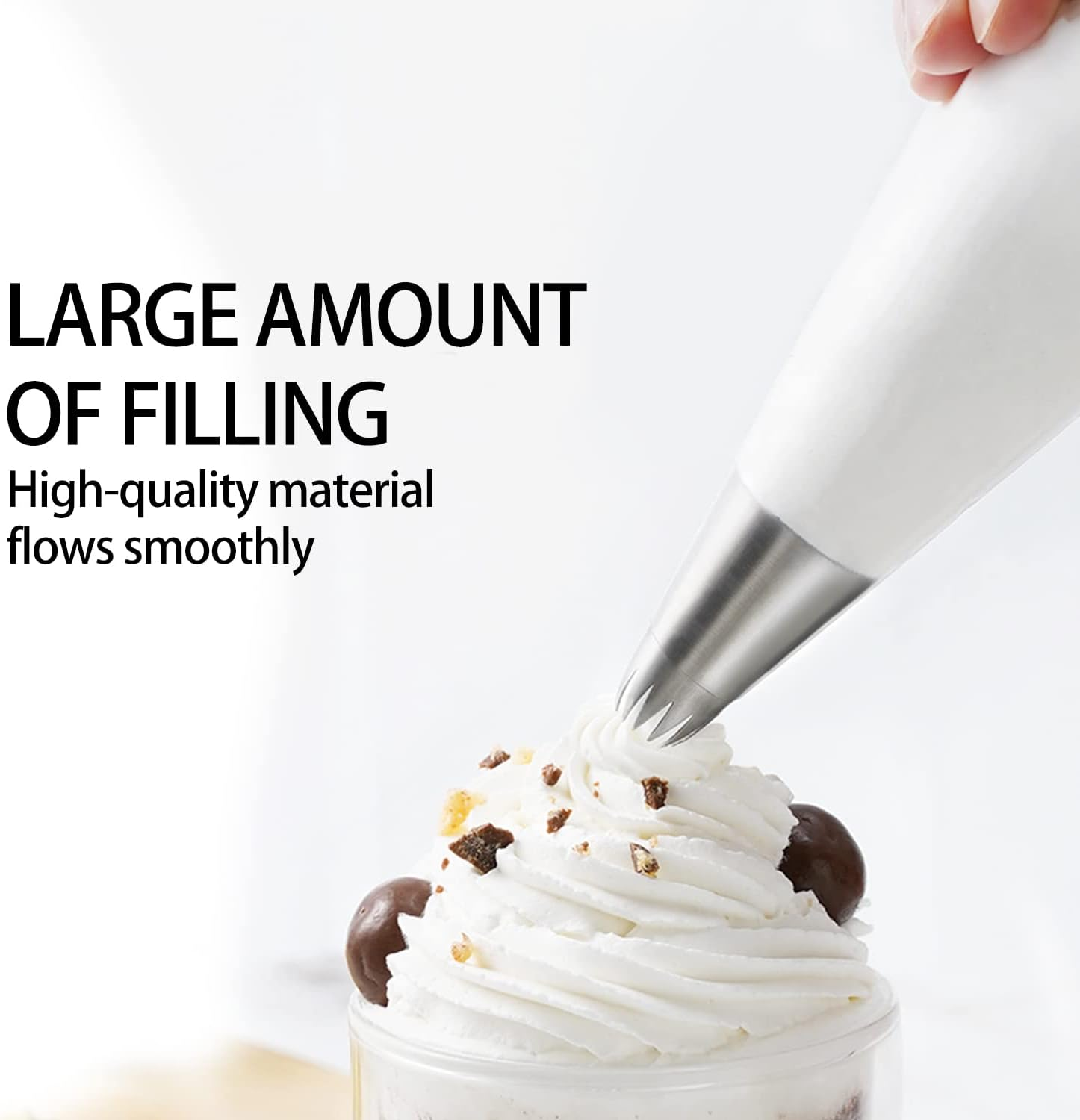 TORMEN Thickened Pastry Piping Bags, 16 Inch Anti-Burst Disposable Icing Cake Decorating Bag(50 Pcs, Clear image number 2