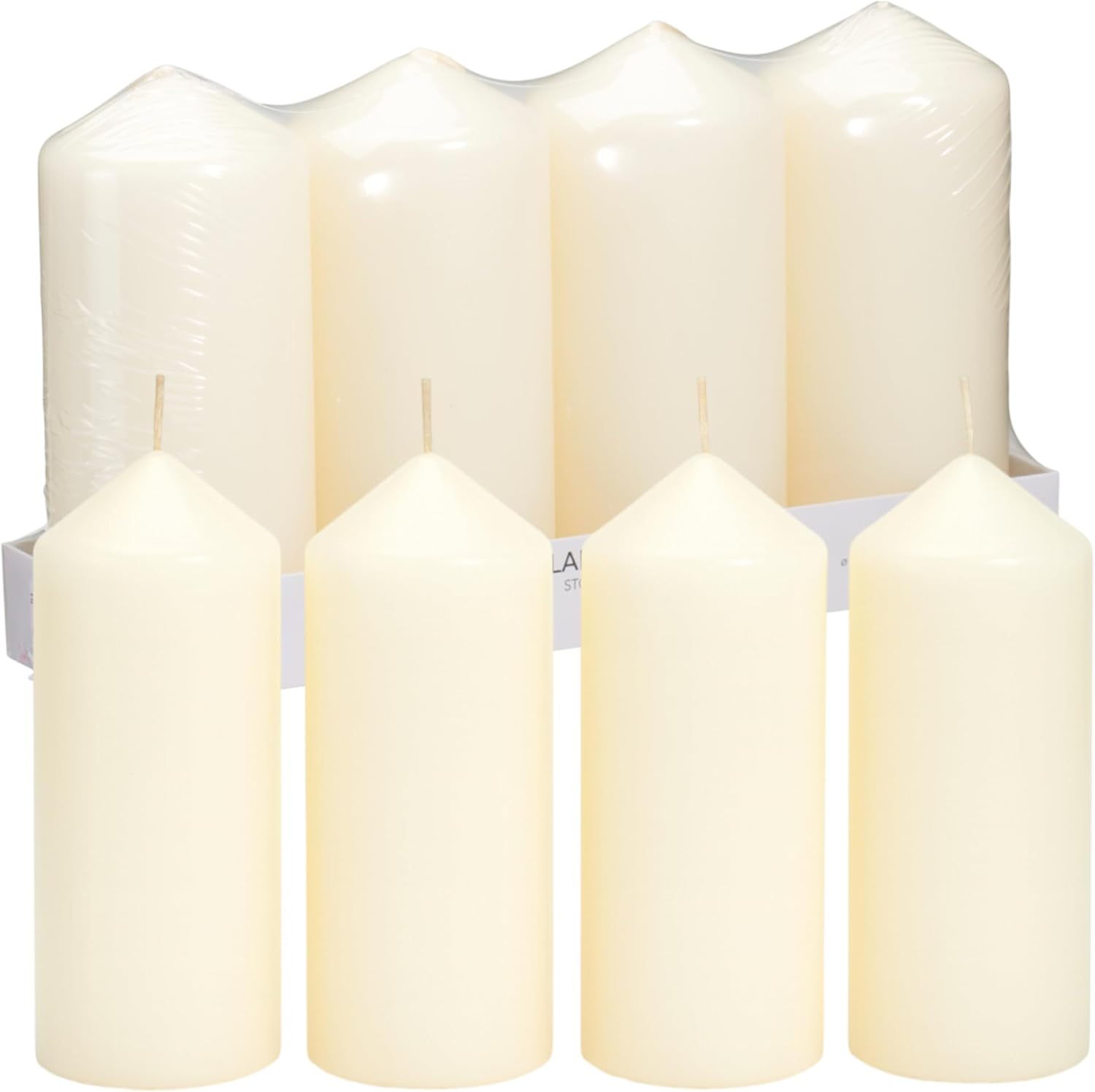 MIJOMA Pillar Candles Set of 4 - High-Quality Coloured Candles for Advent Wreath and Christmas Decoration - Odourless & Low Soot (Red, 7 X 15 Cm)