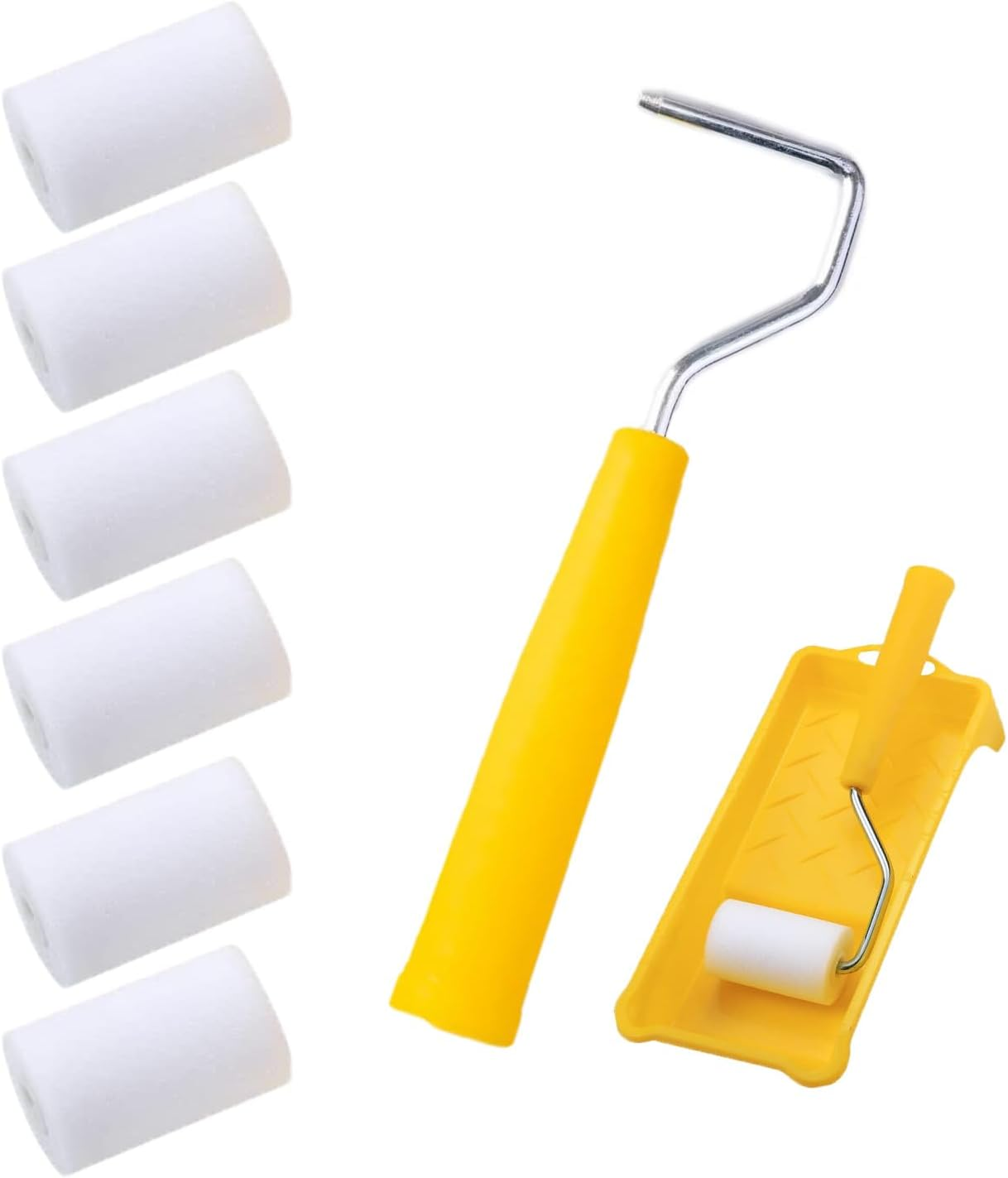 2 Inch Small Paint Roller Set,8 Piece Foam Paint Roller Kit,For Touch-Up Painting,Washable and Reusable Mini Rollers,Suitable for Walls,Doors, Cabinets,And Balcony Railings image number 6