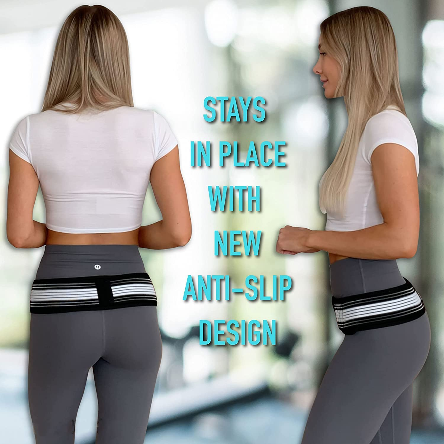Joint Hip Belt for Lower Back and Sciatica Pain Relief, Adjustable Pelvic Support Brace for Men and Women, Trochanter Stabilizer, Lumbar Hip Support Belt for Bursitis, Sacroiliac, Pregnancy image number 2