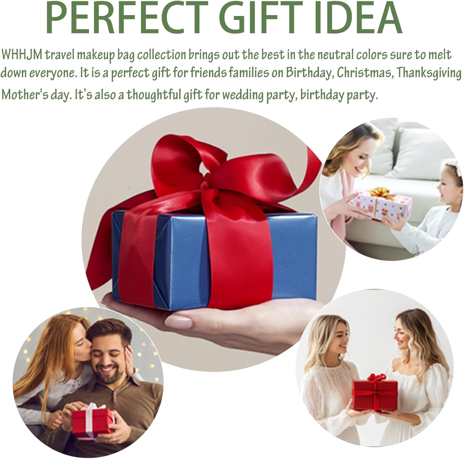 WHHJM Cute Floral Makeup Bag Small Cotton Quilted Cosmetic Bag, Aesthetic Essential Bag Emergency Bag Gift for Women Girls Travel Accessories (Blue Floral)