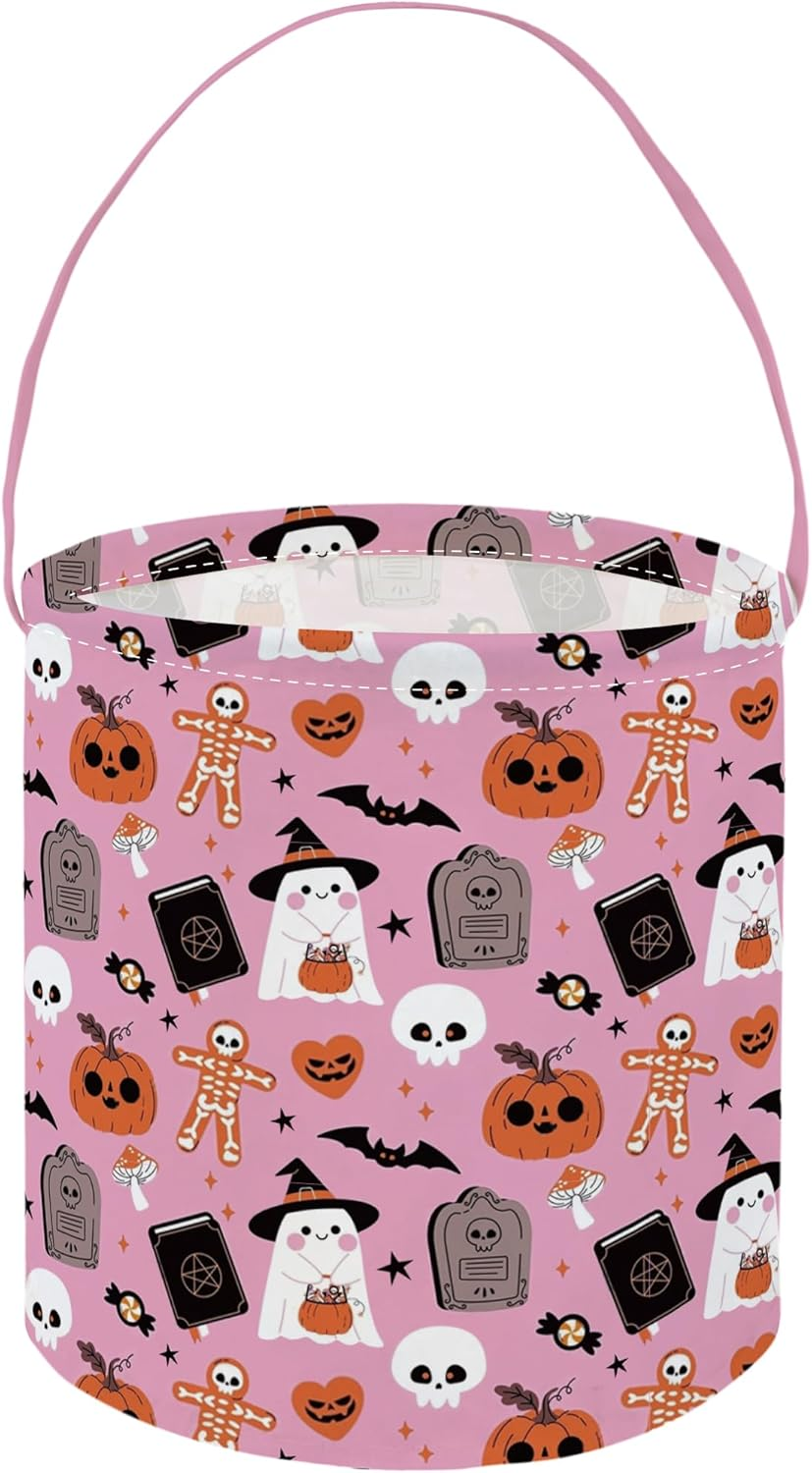 ESSME Halloween Bucket, Trick or Treat Buckets for Halloweens Party Supplies, Candy Buckets, Kids Bucket for Girls and Boys.(Halloween Dinosaurs)