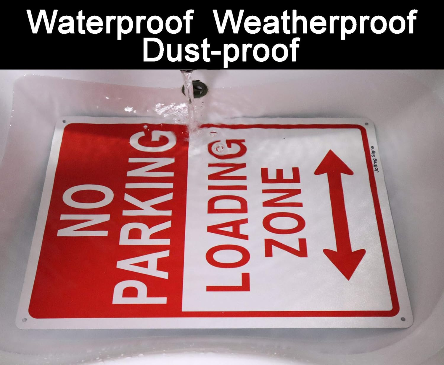 Joffreg No Parking,Loading Zone Sign,14 X 10 Inches,Reflective Aluminum,Uv Printed,Weather Resistant,Waterproof,Durable Ink,Easy to Mount,Indoor or Outdoor Use,2 Pack image number 1